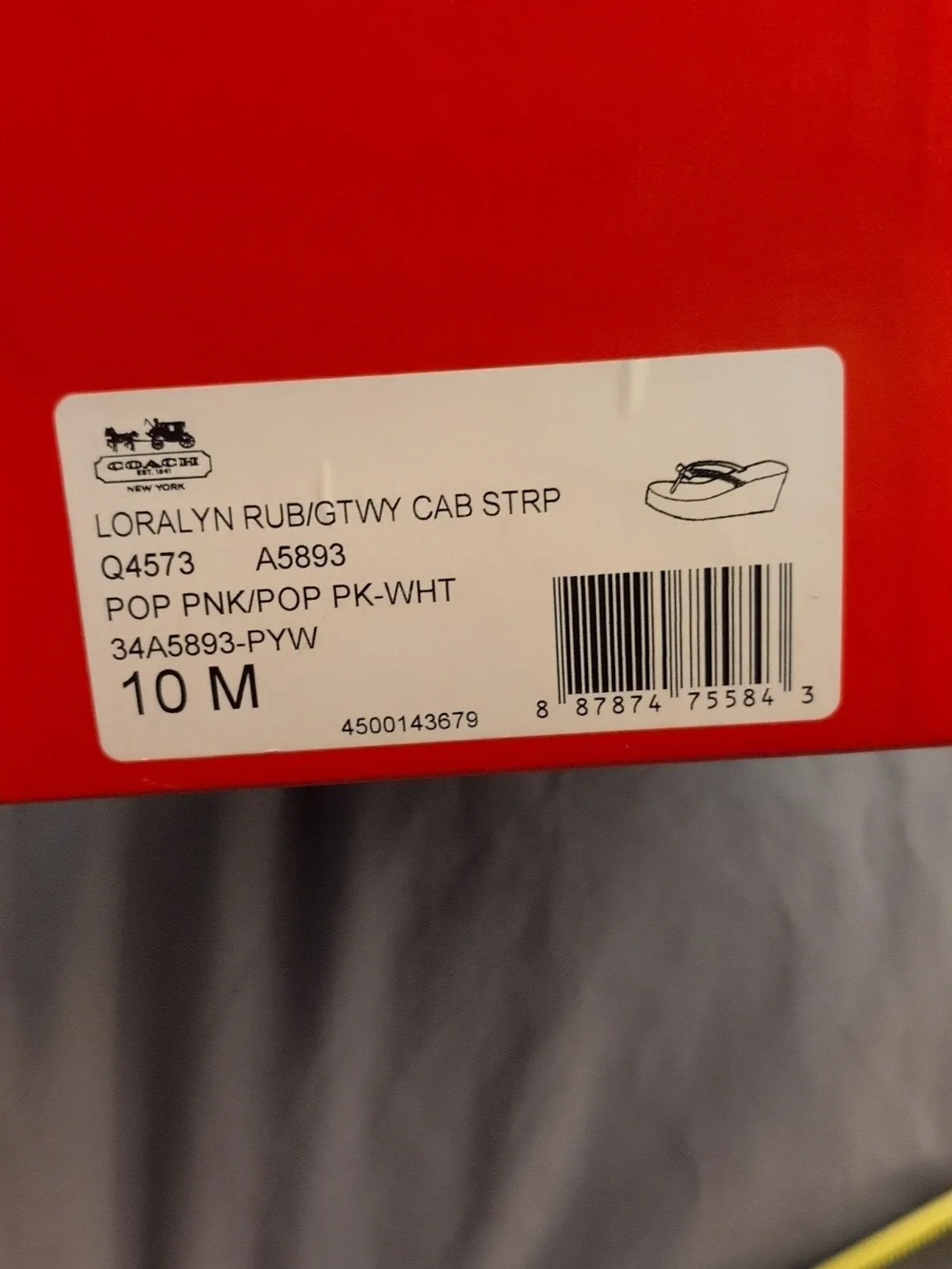 Coach Pop Pink and White Platform Flip Flops Size 10 - Picture 12 of 12